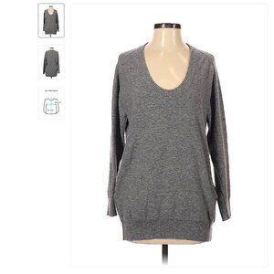 See By Chloé Gray Wool Cashmere Pullover Pocket Sweater Size 2